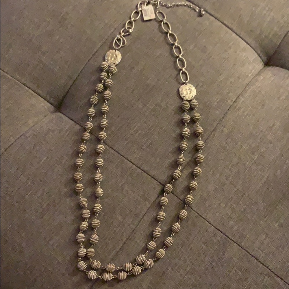 Chico's Silver and Gold Beaded Necklace